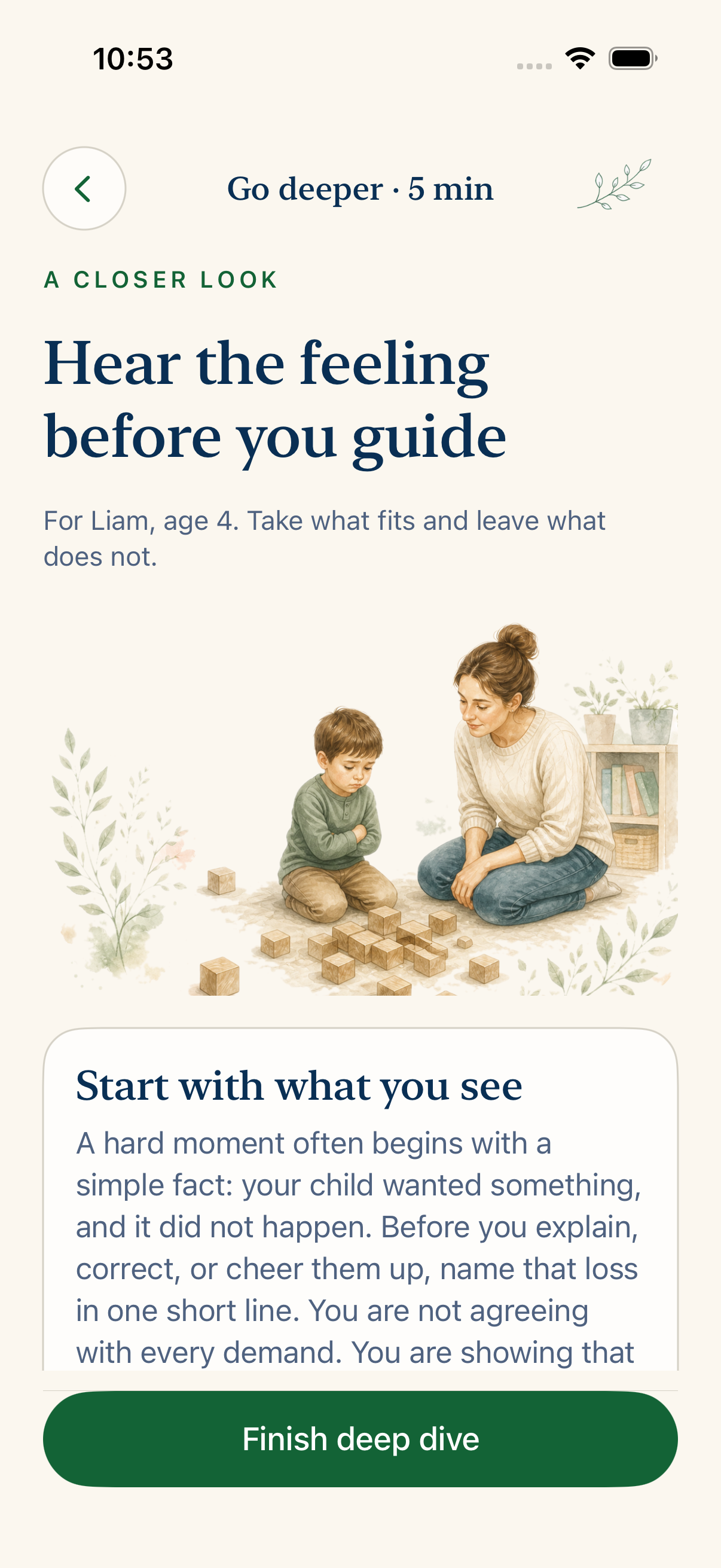 LittleTalk deep-dive lesson screen